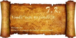 Tomásch Kristóf névjegykártya