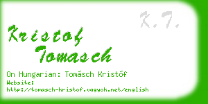 kristof tomasch business card
