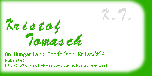 kristof tomasch business card
